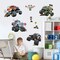 Racing Car Wall Stickers Truck Vehicles Peel and Stick Wall Art Decals (Multi)